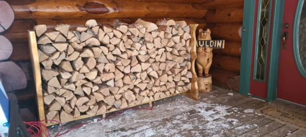 Live Edge Decorative Firewood Rack - Image 4